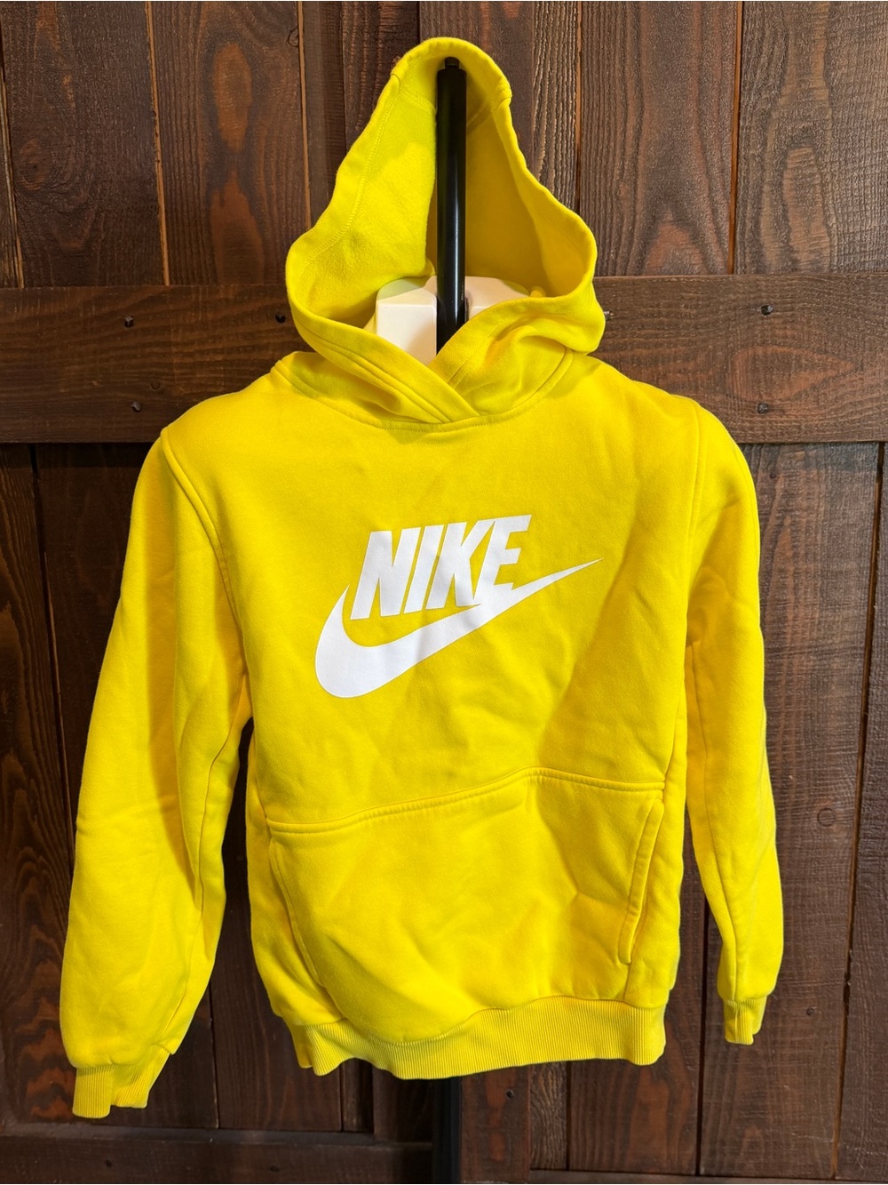Nike Sportswear Club Fleece Hoodie Bright Yellow Youth Size L (14-16)